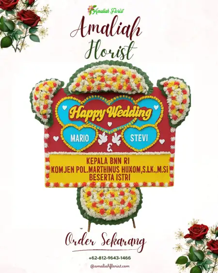 Papan Bunga Pernikahan Bebel
